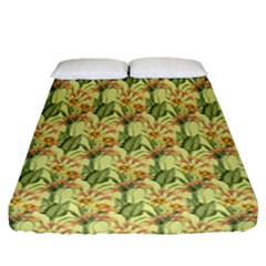 Green Pastel Pattern Fitted Sheet (queen Size) by designsbymallika