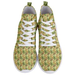 Green Pastel Pattern Men s Lightweight High Top Sneakers by designsbymallika