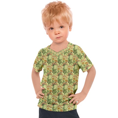 Green Pastel Pattern Kids  Sports Tee by designsbymallika