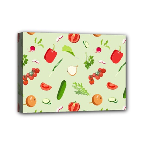 Seamless Pattern With Vegetables  Delicious Vegetables Mini Canvas 7  X 5  (stretched) by SychEva