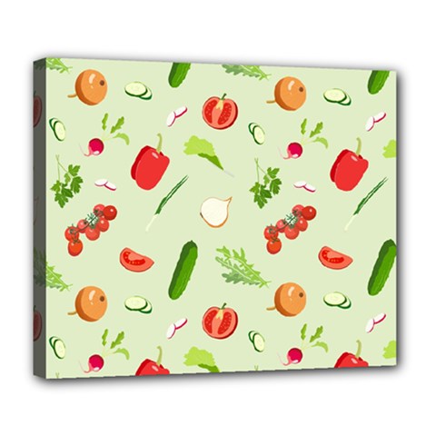 Seamless Pattern With Vegetables  Delicious Vegetables Deluxe Canvas 24  X 20  (stretched) by SychEva