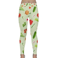 Seamless Pattern With Vegetables  Delicious Vegetables Classic Yoga Leggings by SychEva