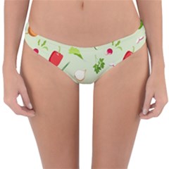 Seamless Pattern With Vegetables  Delicious Vegetables Reversible Hipster Bikini Bottoms by SychEva