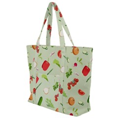 Seamless Pattern With Vegetables  Delicious Vegetables Zip Up Canvas Bag by SychEva