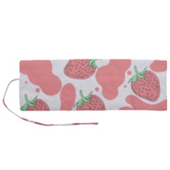 Strawberry Cow Pet Roll Up Canvas Pencil Holder (m) by Magicworlddreamarts1