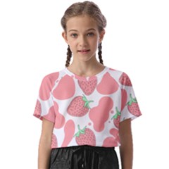 Strawberry Cow Pet Kids  Basic Tee by Magicworlddreamarts1