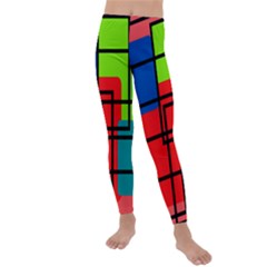 Colorful Rectangle Boxes Kids  Lightweight Velour Leggings by Magicworlddreamarts1