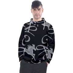 Kelpie Horses Black And White Inverted Men s Pullover Hoodie by Abe731