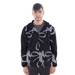 Kelpie Horses Black And White Inverted Men s Hooded Windbreaker by Abe731