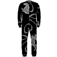 Kelpie Horses Black And White Inverted Onepiece Jumpsuit (men)  by Abe731