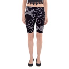 Kelpie Horses Black And White Inverted Yoga Cropped Leggings by Abe731