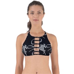 Kelpie Horses Black And White Inverted Perfectly Cut Out Bikini Top by Abe731