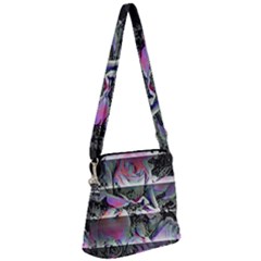 Techno Bouquet Zipper Messenger Bag by MRNStudios