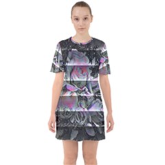 Techno Bouquet Sixties Short Sleeve Mini Dress