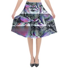 Techno Bouquet Flared Midi Skirt by MRNStudios