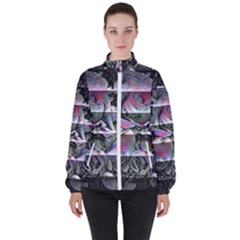 Techno Bouquet Women s High Neck Windbreaker by MRNStudios