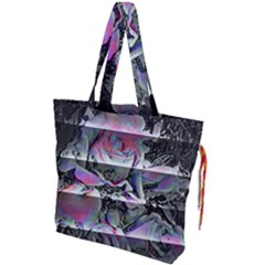 Techno Bouquet Drawstring Tote Bag by MRNStudios