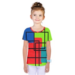 Colorful Rectangle Boxes Kids  One Piece Tee