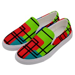 Colorful Rectangle Boxes Men s Canvas Slip Ons by Magicworlddreamarts1
