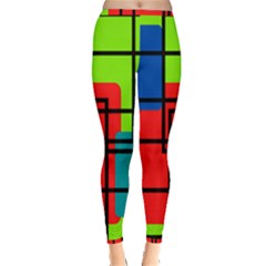 Colorful Rectangle Boxes Inside Out Leggings by Magicworlddreamarts1