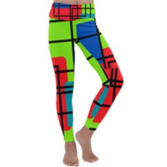 Colorful Rectangle Boxes Kids  Lightweight Velour Classic Yoga Leggings by Magicworlddreamarts1