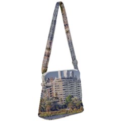 Urban Coastal Scene, Montevideo Uruguay Zipper Messenger Bag by dflcprintsclothing