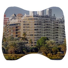 Urban Coastal Scene, Montevideo Uruguay Velour Head Support Cushion by dflcprintsclothing