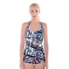 Rainbow Vortex Boyleg Halter Swimsuit 