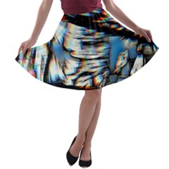 Rainbow Vortex A-line Skater Skirt