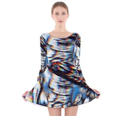 Rainbow Vortex Long Sleeve Velvet Skater Dress