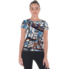 Rainbow Vortex Short Sleeve Sports Top  by MRNStudios