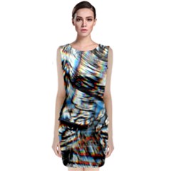 Rainbow Vortex Sleeveless Velvet Midi Dress by MRNStudios