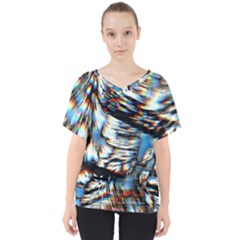 Rainbow Vortex V-Neck Dolman Drape Top