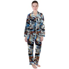 Rainbow Vortex Satin Long Sleeve Pajamas Set