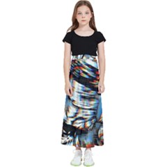 Rainbow Vortex Kids  Flared Maxi Skirt