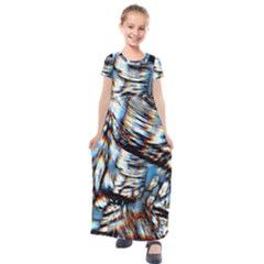 Rainbow Vortex Kids  Short Sleeve Maxi Dress