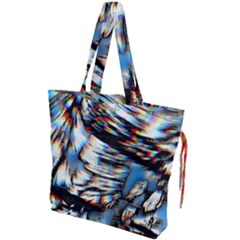 Rainbow Vortex Drawstring Tote Bag