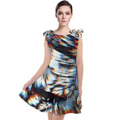 Rainbow Vortex Tie Up Tunic Dress