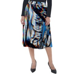 Rainbow Vortex Classic Velour Midi Skirt  by MRNStudios