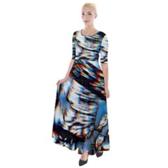 Rainbow Vortex Half Sleeves Maxi Dress