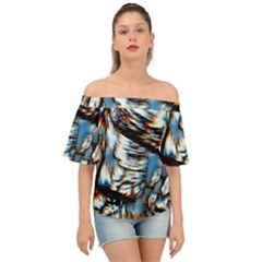 Rainbow Vortex Off Shoulder Short Sleeve Top