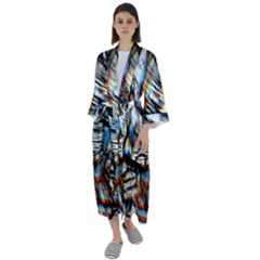 Rainbow Vortex Maxi Satin Kimono