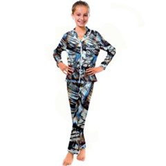 Rainbow Vortex Kid s Satin Long Sleeve Pajamas Set