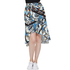 Rainbow Vortex Frill Hi Low Chiffon Skirt by MRNStudios