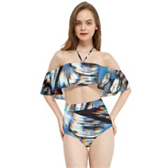 Rainbow Vortex Halter Flowy Bikini Set 