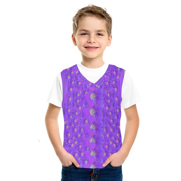 Paradise Flowers In A Peaceful Environment Of Floral Freedom Kids  Basketball Tank Top