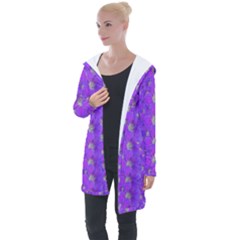 Paradise Flowers In A Peaceful Environment Of Floral Freedom Longline Hooded Cardigan by pepitasart