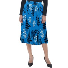 Folk Flowers Art Pattern Floral  Surface Design  Seamless Pattern Classic Velour Midi Skirt 