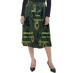 Folk Flowers Art Pattern Floral  Surface Design  Seamless Pattern Classic Velour Midi Skirt 