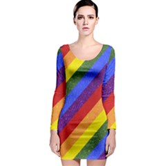 Lgbt Pride Motif Flag Pattern 1 Long Sleeve Bodycon Dress by dflcprintsclothing